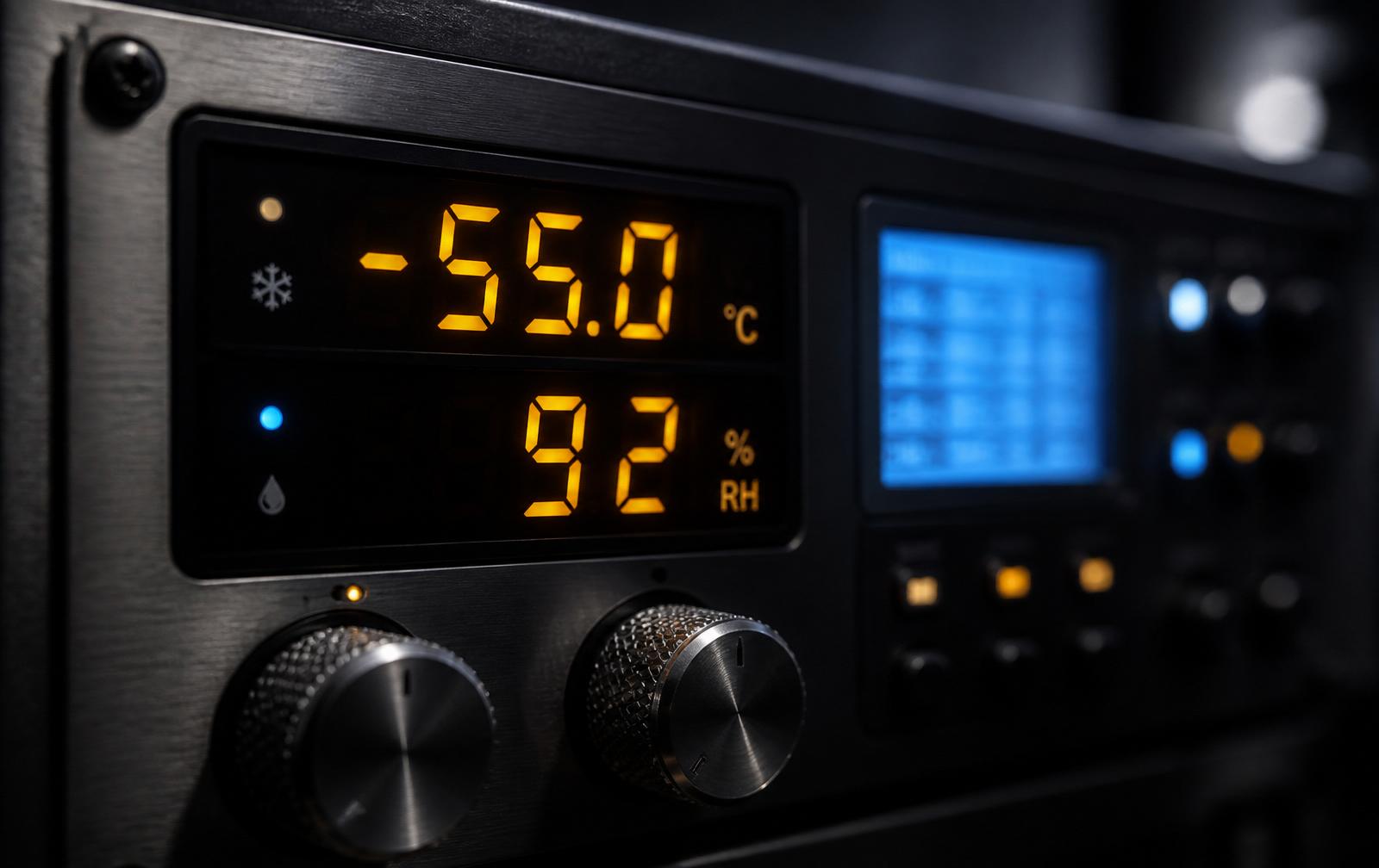 Digital control panel on a thermal test chamber