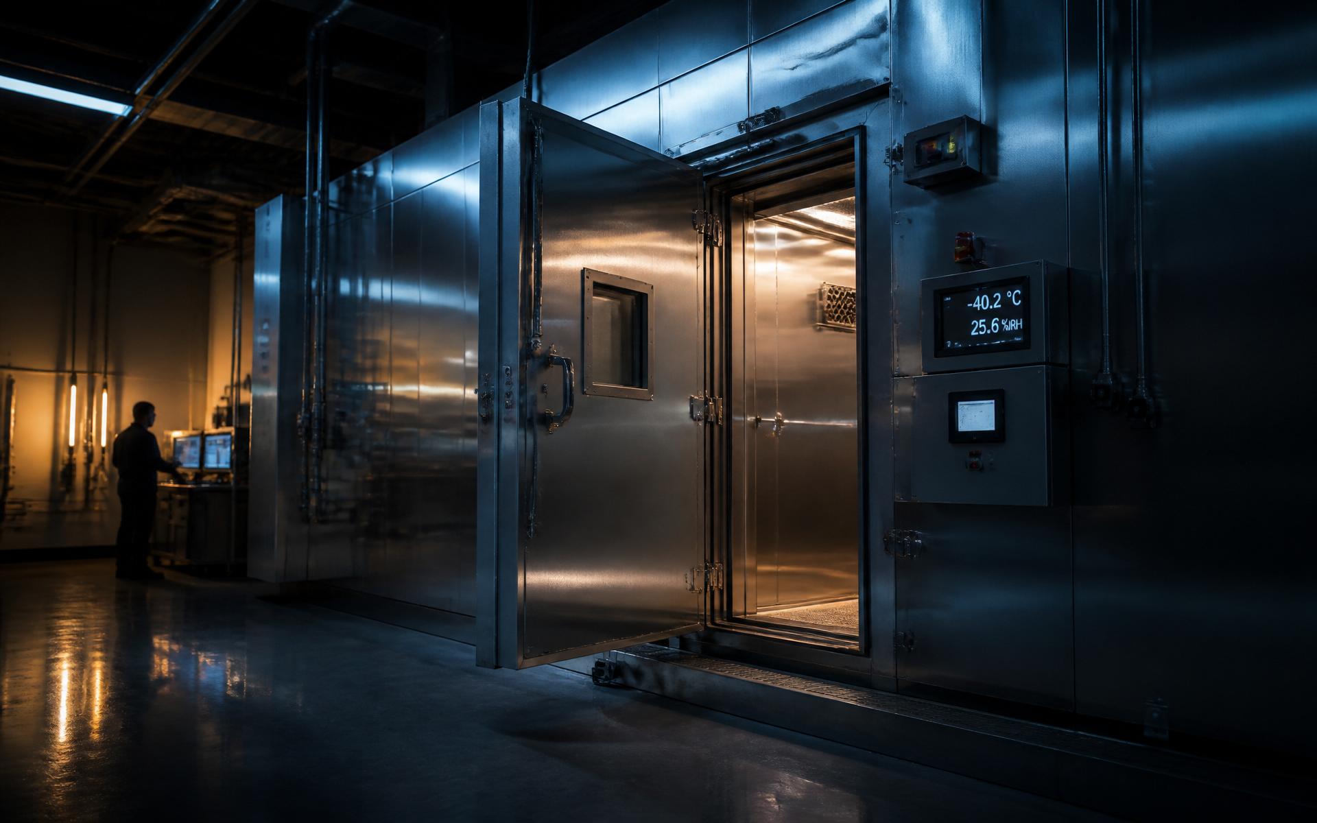 Walk-in environmental test chamber with control display